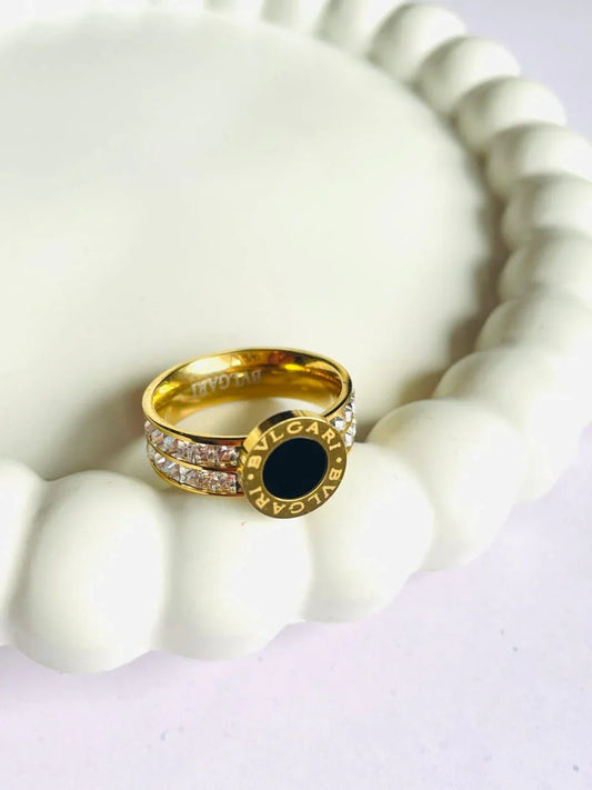 Black Roman Stone Ring